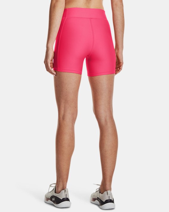 Women's HeatGear® Mid-Rise Middy Shorts, Pink, pdpMainDesktop image number 1